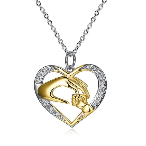 Dammodetrend smycken hjärtformade romantiska sterlingsilverhalsband Nytt