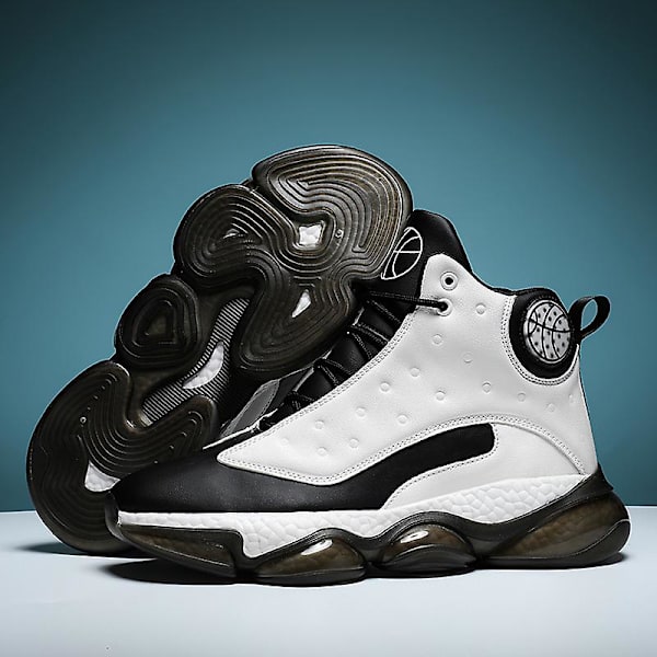 Basketskor för män Mode Halkfria sneakers Sportskor som andas 2J6979 WhiteBlack 41