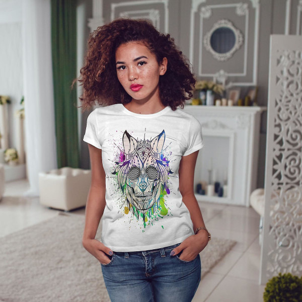 Tribal Funky Death Skull Women T-shirt S