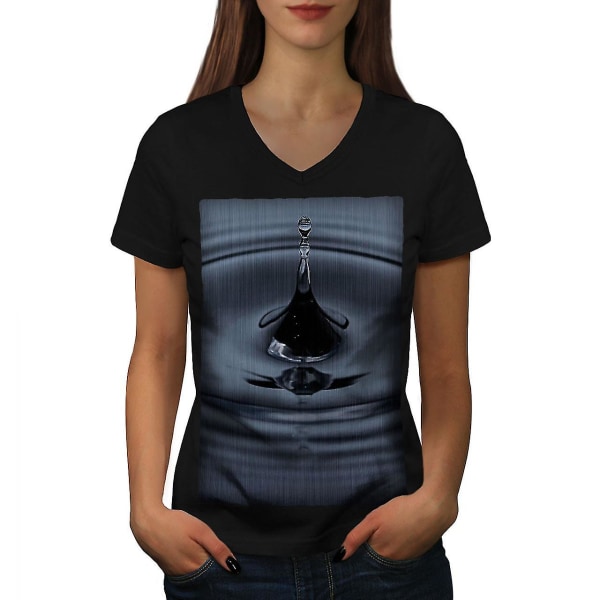 Water Drop Art Nature T-shirt för kvinnor M