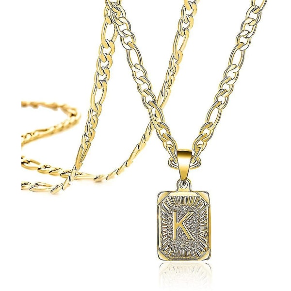 18 k guld initiala halsband för kvinnor män tonåring flickor bästa vän mode trendigt