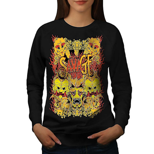 Savage Devil Japan Blacksweatshirt för kvinnor M