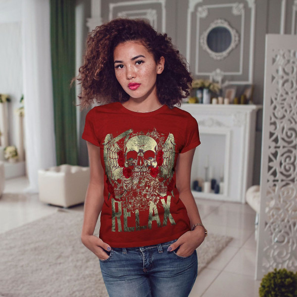 Relax Metal Rock Skull T-shirt för kvinnor L