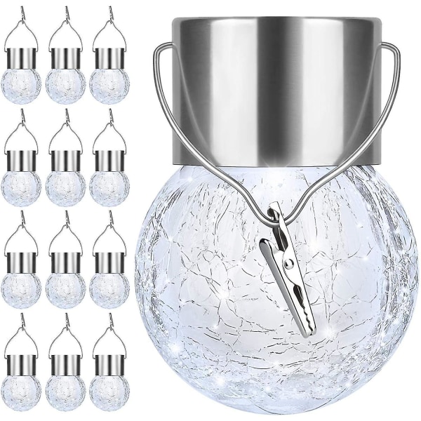 Utomhushängande solenergilampor sprucket glas solenergilampor Vattentät LED-dekorativ boll（COLOR3）