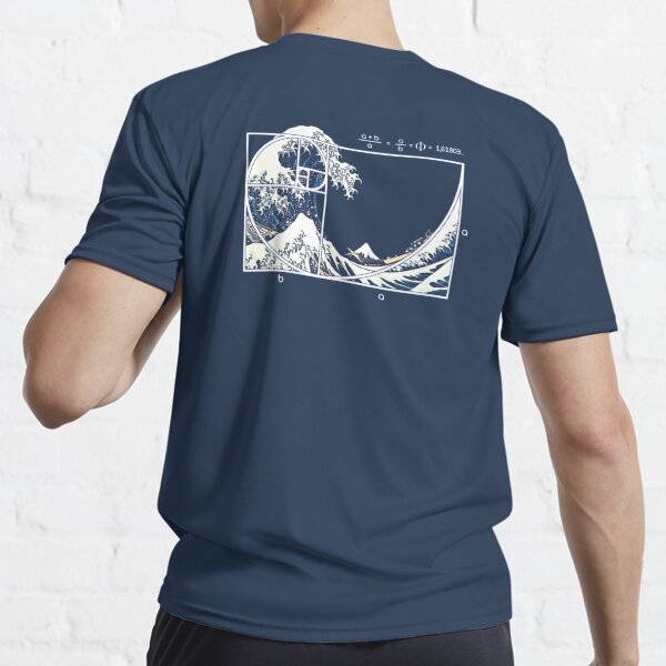 Den stora Fibonacci Wave Active T-shirten Navy 3XL_Back