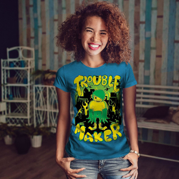 Trouble Maker Art Kvinnor Royal Bluet-shirt S