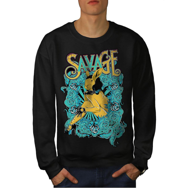 Savage Beast Rose Men Blacksweatshirt | Wellcoda L