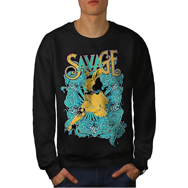 Savage Beast Rose Men Blacksweatshirt | Wellcoda XL