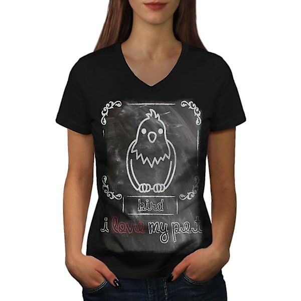 I Love My Pet Bird Women T-shirt L