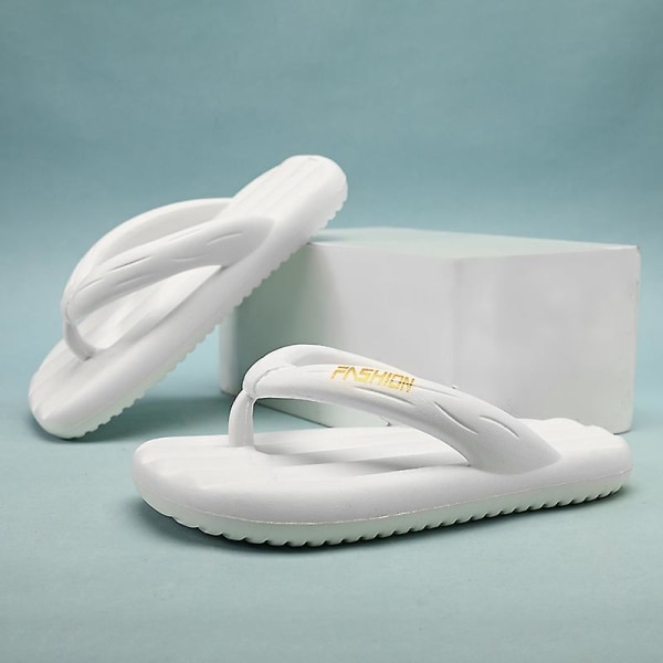 Strandtofflor för män Modesandaler Utomhus Halkfria inomhusskor 3B2811 White 44-45