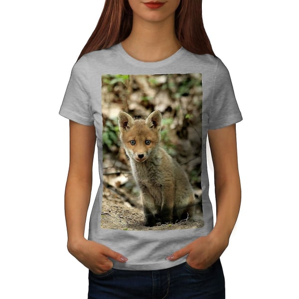Söt Fox Photo Animal Women Grå-skjorta 3XL