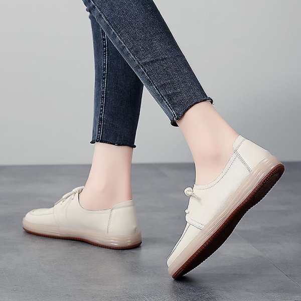 Skinnskor för kvinnor Damskor Mode Casual Svarta körskor 982 Beige 37