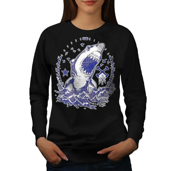 Killer Shark Art Women Blacksweatshirt L