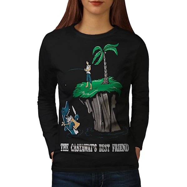 Vem kommer att äta fantasy kvinnor svart långärmad t-shirt | Wellcoda XL