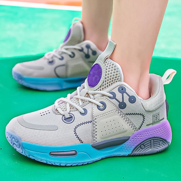 Basketskor för barn Andas sneakers Trendiga casual Löparskor Yj8588 Beige 40