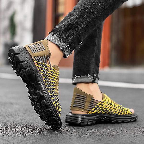 Herrtofflor Sommarmode Sandaler Mode Strandskor A20188 Yellow 41
