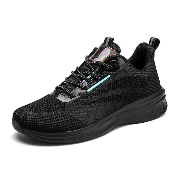 Män och kvinnor Flying Knit Sneakers Andas löparskor Fr1133 Black 44