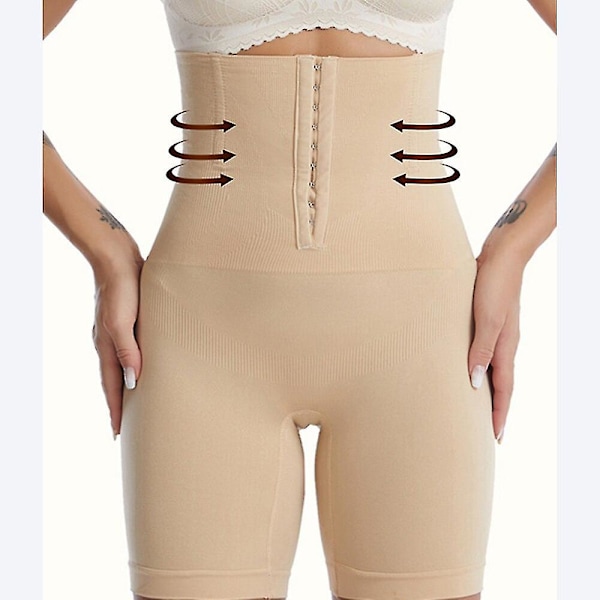 High Waist Trainer Body Shaper Shorts Kvinnlig Bantning Fajas Kvinnor Fast Magkontroll Med Krok Butt Lifter Shapewear Trosor,beige