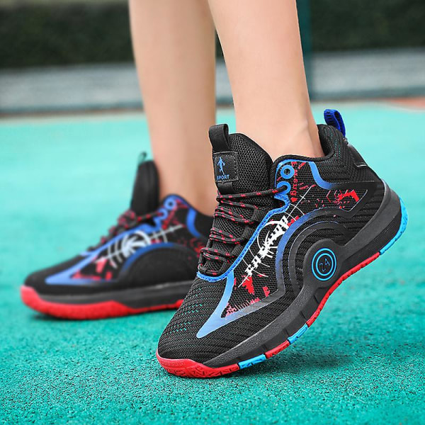 Barn Basketskor Andas Sneakers Trendiga Casual Skor Löparskor Yjx8860 BlackBlue 37
