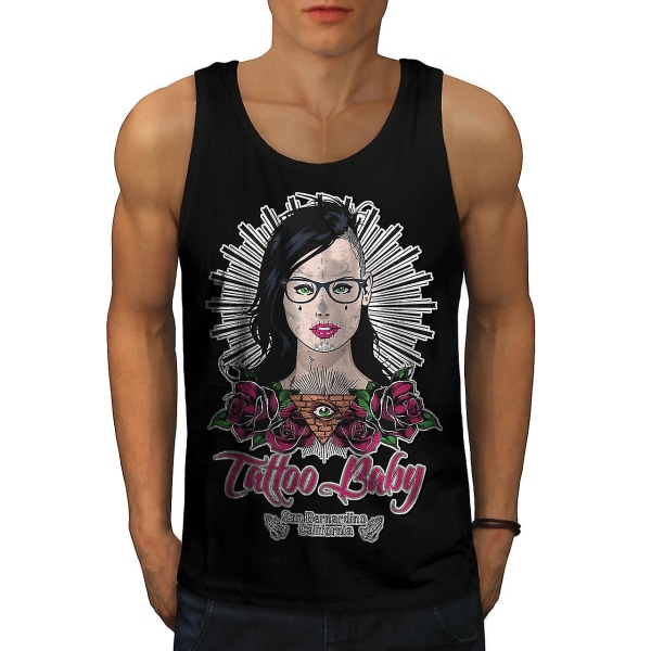 Tattoo Baby Girl Män Blacktank Top L