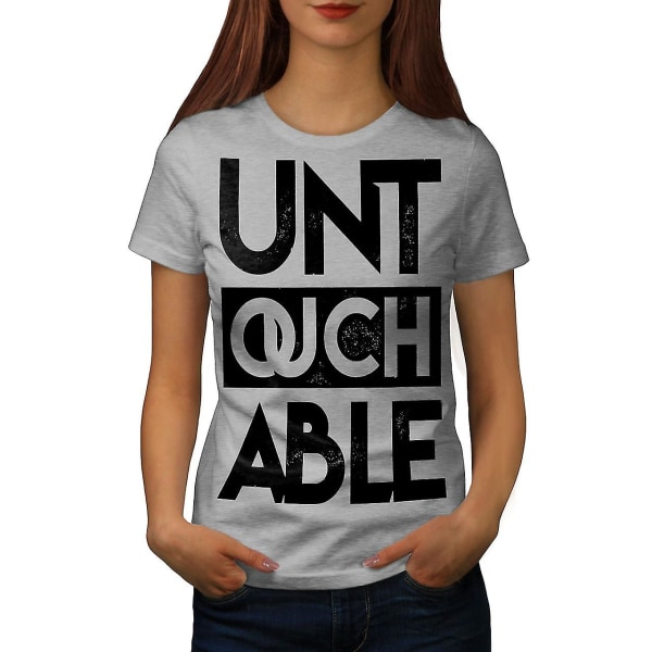 Untouchable Text Slogan Dam Grå-skjorta XXL