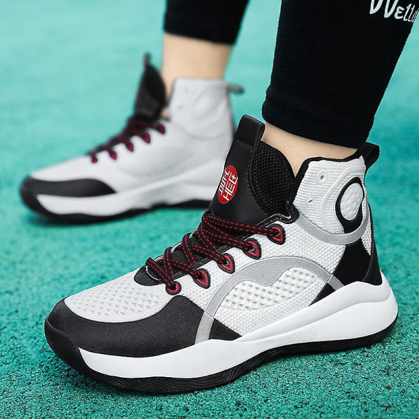 Barnbasketskor Mode Halkfria sneakers Andas sportskor 033 WhiteBlack 31