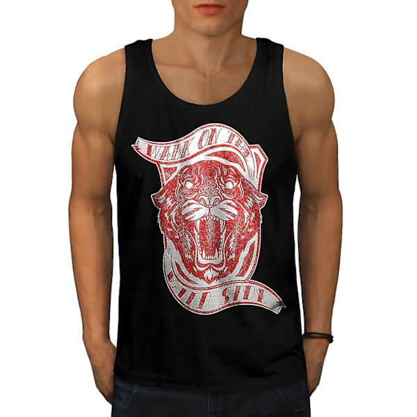 Wild Side Tiger Slogan Men Linne M