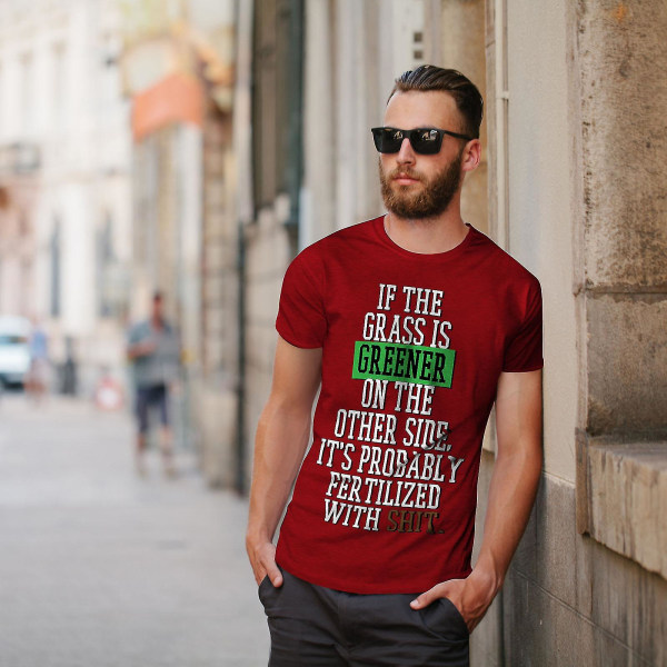 Grass Is Green Joke Men Redt-shirt | Wellcoda S