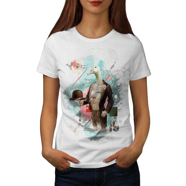 Bird Duck Goose Animal Women Whitet-shirt M
