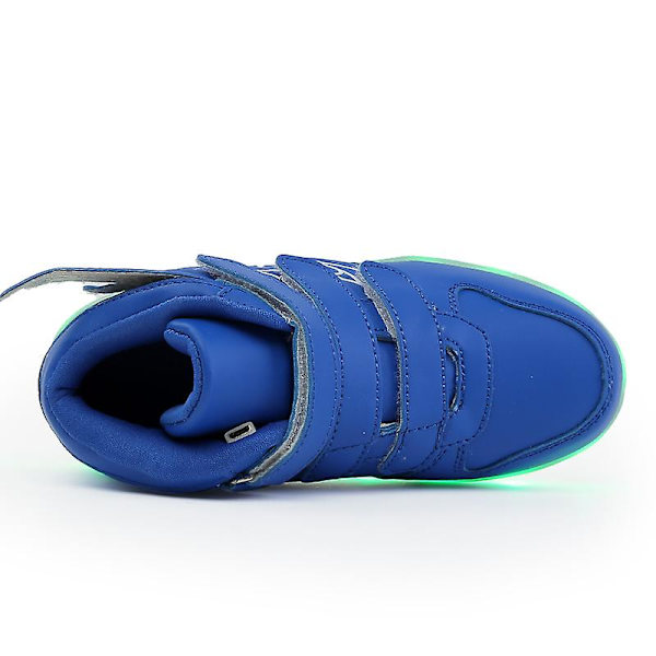 Barnskor Pojkar Led Light Up Skor Pojkar Flickor Sportlöparskor 2L1188 Blue 34
