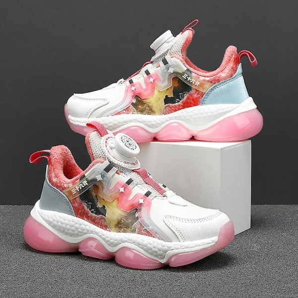 Barn Sneakers Pojkar Basketskor Halkfria Barn Sportskor 3B965 Pink 38