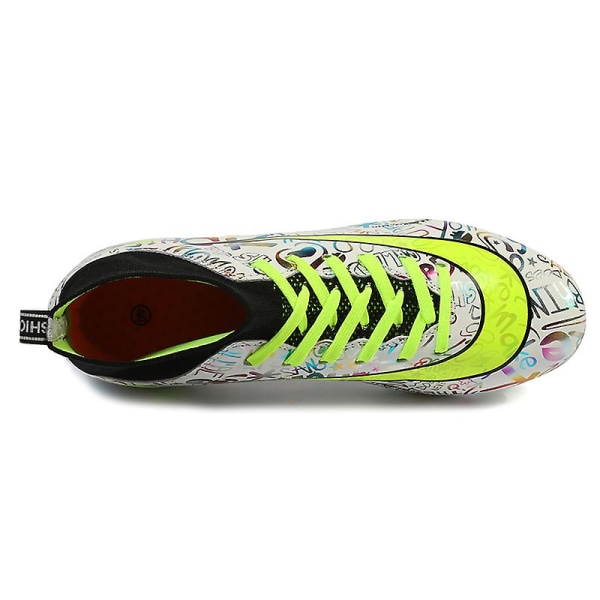 Fotbollsskor för män Fotbollsskor för vuxna hög fotled Grästräning Sport Skor Herr Sneakers 562 White1 37