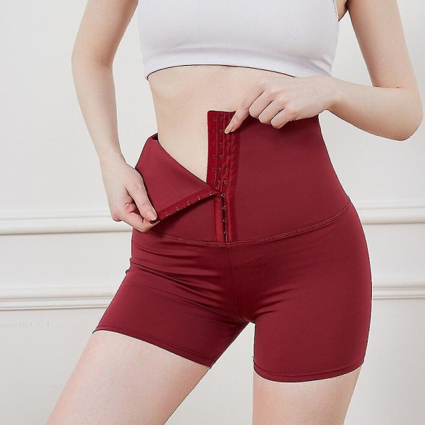 Kvinnor High Waist Body Shapewear Trosor Midja Cincher Slimming Underkläder High Waist Shorts Fajas Trosor Shapers Sport Fitness,3 Points Röd XL