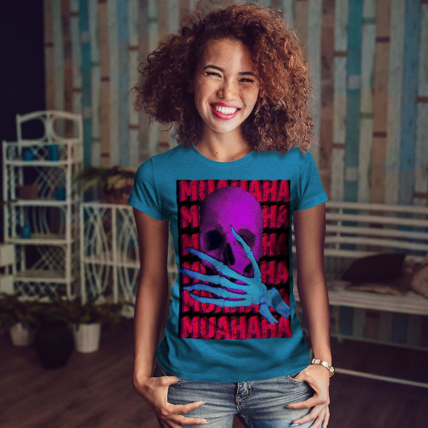 Evil Laugh Skeleton Kunglig T-shirt för kvinnor XXL