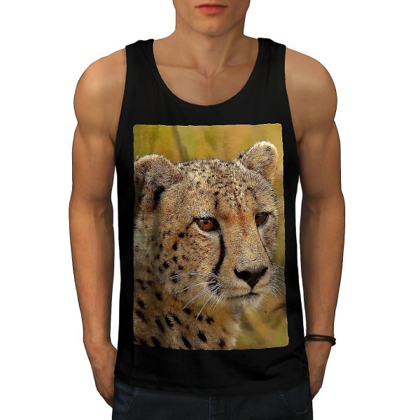 Leopard Photo Cat Men Linne 3XL