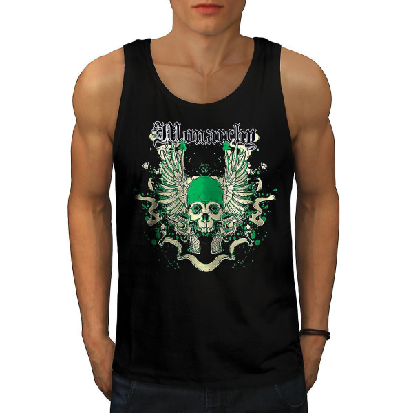 Wings Funk Gothic Skull Men Blacktank Top | Wellcoda M