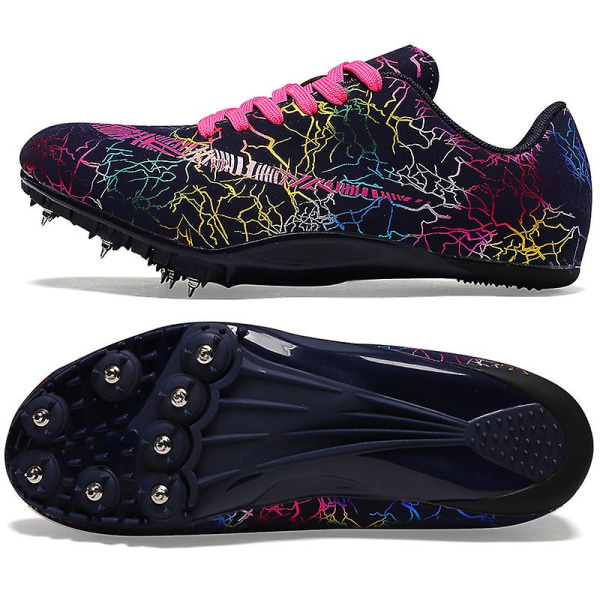 Friidrottsskor för män Spikes Track Race Hoppande Sneakers Professionell löpning Nail Spikes Skor Hj259 Black 43