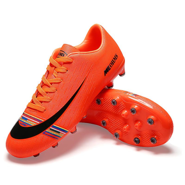 Fotbollsskor för män Halkfria fotbollsskor för herr Gräs Fotbollssneakers D9065 Orange 39