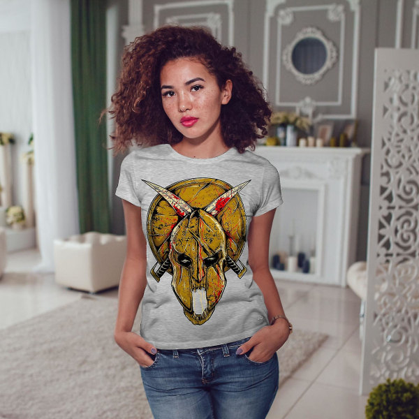 Gladiator Face Fantasy Women Grå-skjorta 3XL