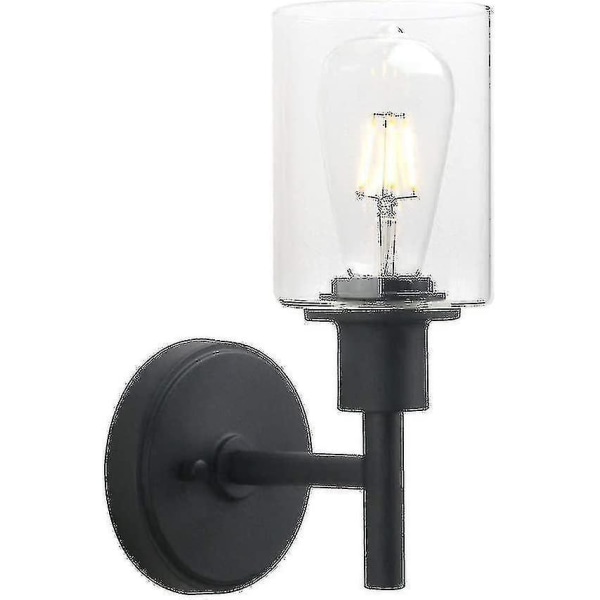 Lampa Vägglampa i retrostil Industriell cylindrisk glasskärm Enkel H