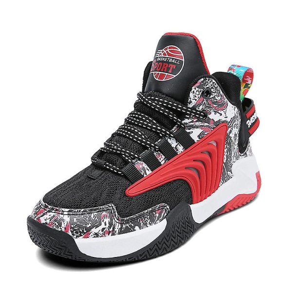 Pojkar Flickor Basketskor Mode Halkfria sneakers Andas Sportskor för barn 2L2222 BlackRed 35