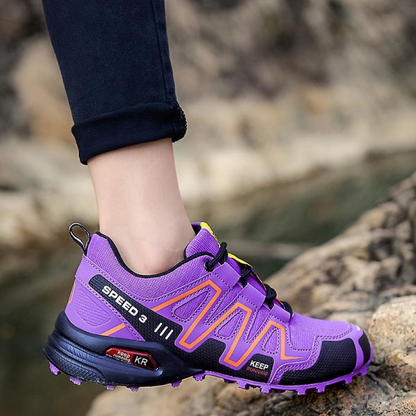 Dam vandringsskor Off-Road vattenavvisande sportskor Casual Outdoor Shoes 908 Purple 39