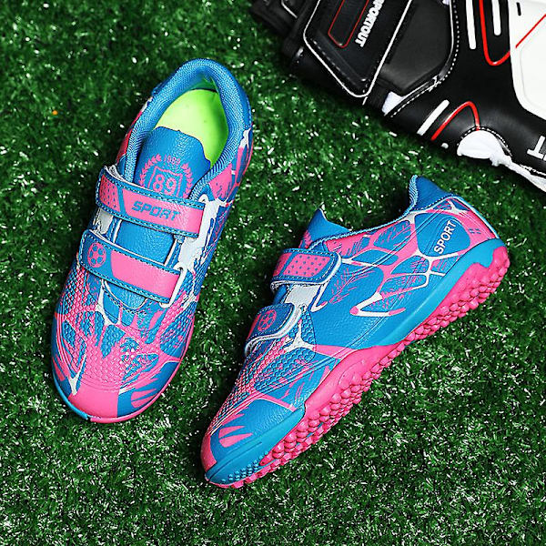 Fotbollsskor för barn Halkfria fotbollsskor Klossar Gräs Fotbollssneakers Yj166 Pink 29