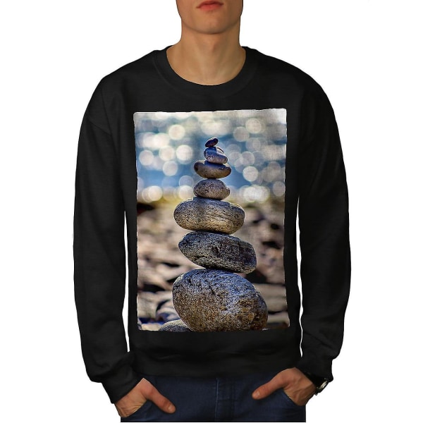 Zen Garden Rock Men Blacksweatshirt 3XL