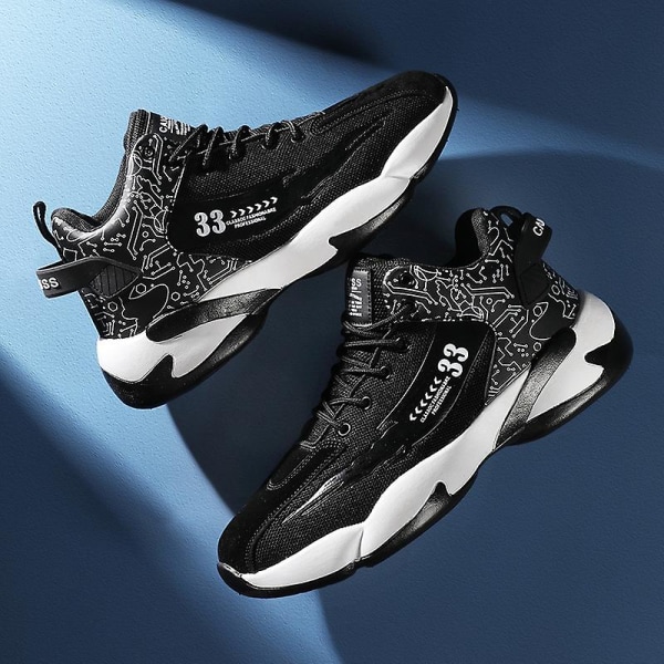 Basketskor för män Mode Halkfria sneakers Andas Pojkar Flickor Sportskor 266 Black 41