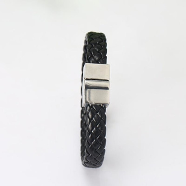 Unisex mäns äkta flätat läderrep magnetarmband förhindrar allergi