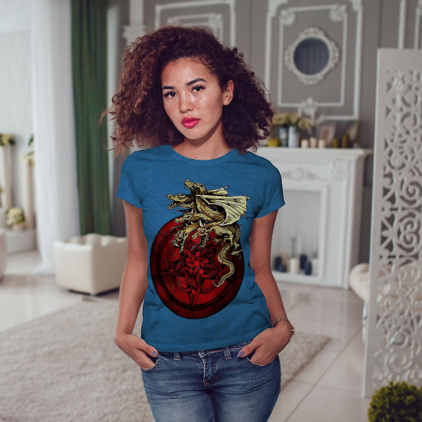 Dragon Mystic Art Kunglig T-shirt för kvinnor S