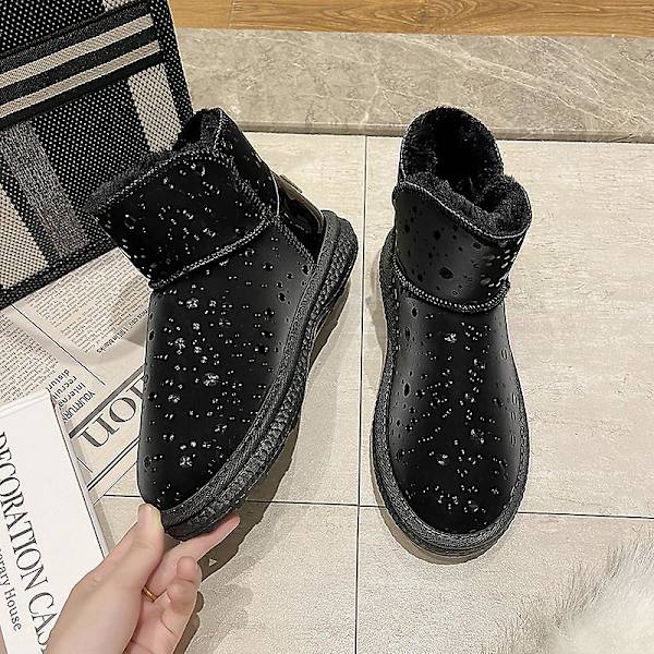 Dam Vinterstövlar Snow Boot Plysch Varma Skor Vattentät Boot Yjy-5 Black 40