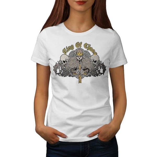 Chaos King Death Skull Women Whitet-shirt S