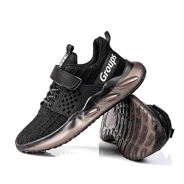 Barn Sneakers Andas löparskor Mode Pojkar Flickor Sportskor 2Ld101 BlackWhite 32
